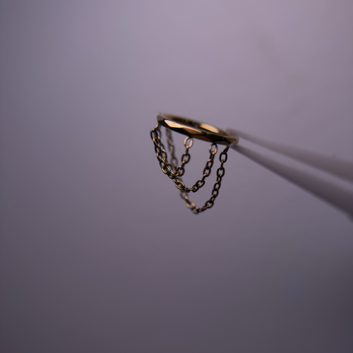 Кольцо-кликер Edge chain Gold 1.2 мм (16 G) фото 2
